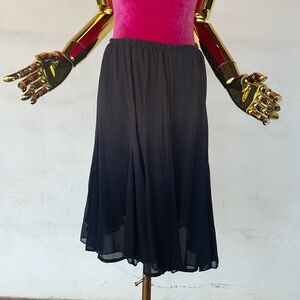 Black and Grey ombré knee length silk skirt